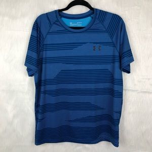Under Armour Blue Striped Short Sleeve Shirt